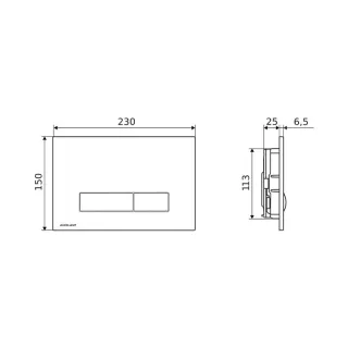 Excellent Aurro przycisk spłukujący do stelaża podtynkowego WC Shiro 2.0, czarny soft INEX.AU230.150.BL