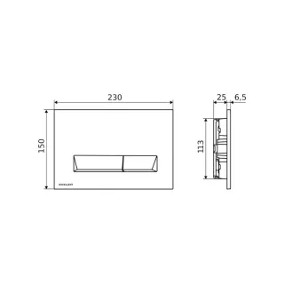 Excellent Platto przycisk spłukujący do stelaża podtynkowego WC Shiro 2.0, czarny soft INEX.PL230.150.BL