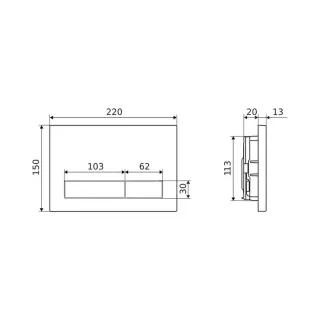 Excellent Tivo przycisk spłukujący do stelaża podtynkowego WC Flaro Expert, biały połysk INEX.TI220.150.WH