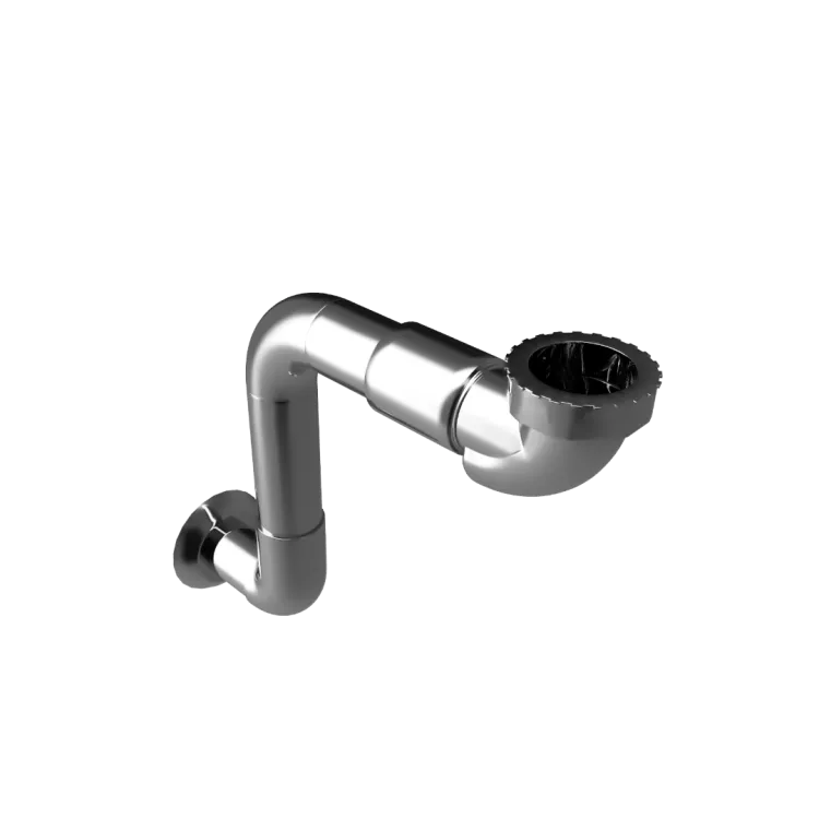 Excellent Syfon umywalkowo-bidetowy niski z rurą sztywną, chrom INPU.8075537P.CR