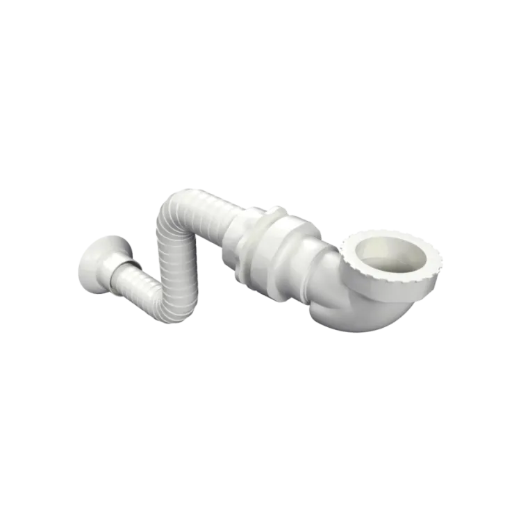 Excellent Flux zestaw syfon umywalkowo - bidetowy, suchy niski z rurą elastyczną, biały INNL.1219.SET.WH