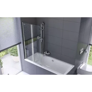 Axel Fliper parawan nawannowy 80x140 cm 2-częściowy lewy, powłoka Clean Control, chrom KAAX.1309.800.LE