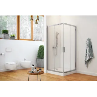 Actima Seria 201 kabina kwadratowa 90x90 cm drzwi przesuwne, powłoka Clean Control, chrom KAAC.1802.900/N