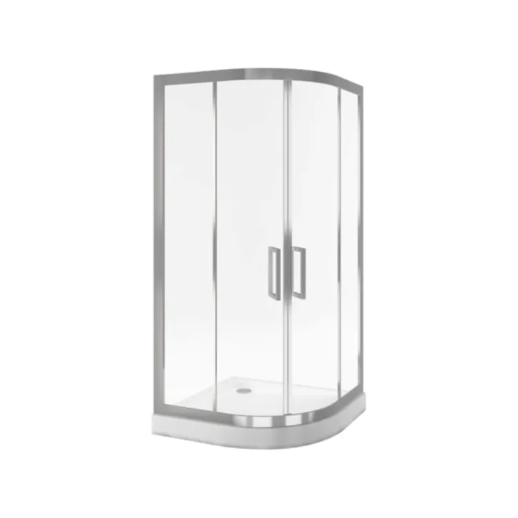 Actima Seria 600 kabina półokrągła 90x90 cm drzwi przesuwne, Clean Control, chrom KAAC.1901.900.LP