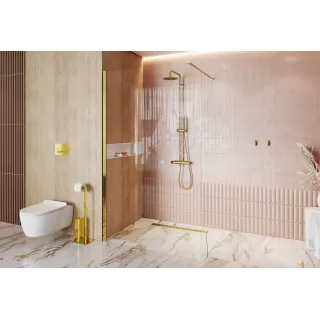 Excellent Vidoq walk-in ścianka prysznicowa prosta 120x200 cm, powłoka Clean Control, złoty połysk KAEX.1506.1200.LP.GL