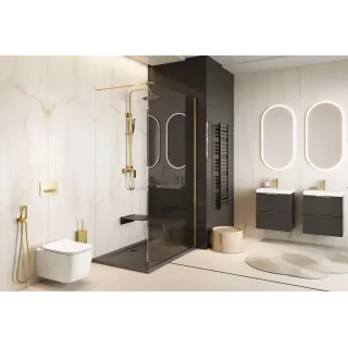 Excellent Vidoq walk-in ścianka prysznicowa prosta 90x200 cm, powłoka Clean Control, złoty połysk KAEX.1506.900.LP.GL