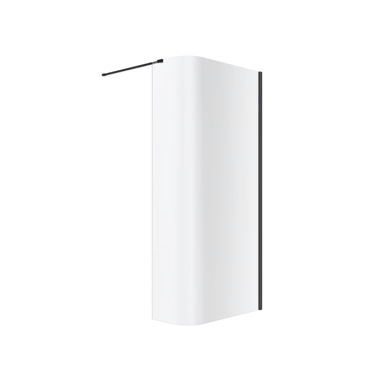 Excellent Vidoq walk-in ścianka prysznicowa gięta 83x200 cm, powłoka Clean Control, czarny mat KAEX.1507.830.LP.BL