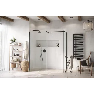 Excellent Vidoq wspornik kabiny walk-in 120 cm do docięcia, czarny mat KAEX.1599.1200.BL