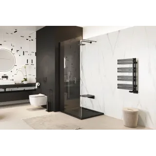 Excellent Vidoq wspornik kabiny walk-in 120 cm do docięcia, czarny mat KAEX.1599.1200.BL