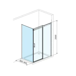 Excellent Rols ścianka prysznicowa boczna 90 cm powłoka Clean Control, chrom KAEX.2606.900.LP