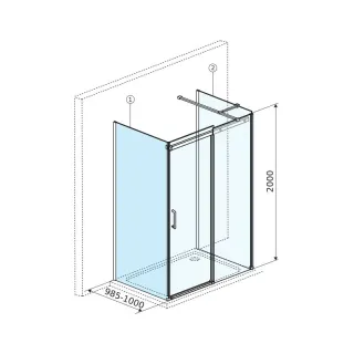 Excellent Rols ścianka prysznicowa boczna 2, 100cm powłoka Clean Control, chrom KAEX.2626.1000.LP