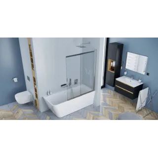 Excellent Liner parawan nawannowy 110x140 cm rozsuwany 2-częściowy lewy / prawy, chrom KAEX.2920.1100.LP