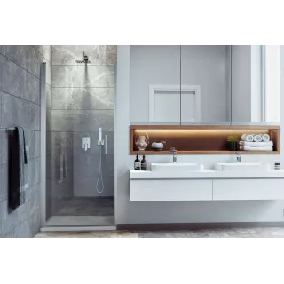 Excellent Mazo drzwi prysznicowe wnękowe wahadłowe 90x195 cm, powłoka Clean Control, chrom KAEX.3005.1010.9000.LP