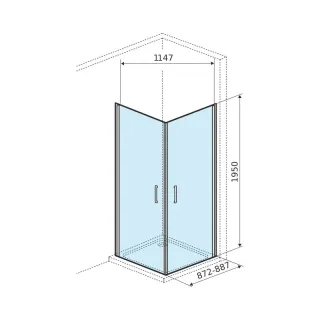 Excellent Mazo kabina prysznicowa narożna, drzwi wahadłowe podwójne 90x90 cm, Clean Control, chrom KAEX.3022.1010.9090.LP