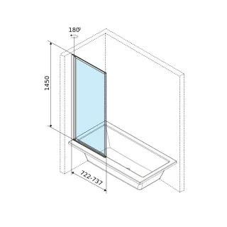 Excellent Fabrika parawan nawannowy 73x145 cm 1-częściowy lewy / prawy, czarny mat KAEX.4030.730.LP