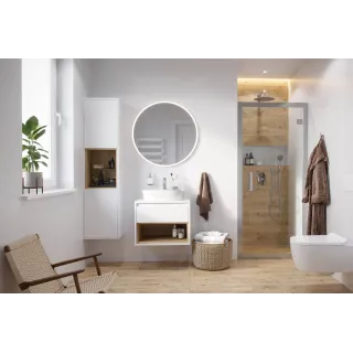 Excellent Tuto szafka wisząca 60 cm podumywalkowa z blatem, biały połysk/dąb MLEX.0102.600.WHBL