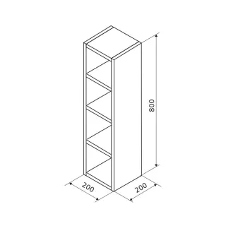 Excellent Tuto szafka wisząca wnękowa otwarta, 20x80 cm, dąb MLEX.0106.200.BLBL