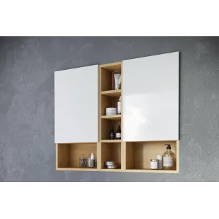 Excellent Tuto szafka wisząca wnękowa z frontem lewa 40x80 cm, dąb/biały połysk MLEX.0105.400.BLWH