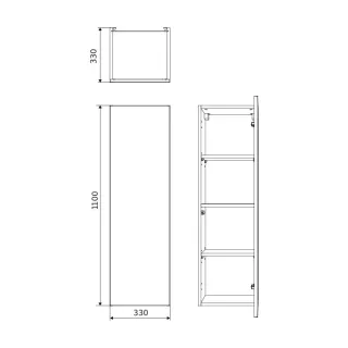 Excellent Blanko szafka wisząca boczna 110 cm, biały połysk MLEX.6302.330.WH