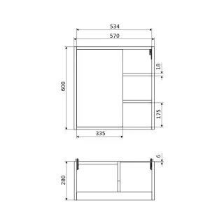 Excellent Ness szafka wisząca 57 cm podumywalkowa lakierowana, cappucino mat MLEX.8201.600.CA