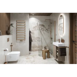 Excellent Ness szafka wisząca 57 cm podumywalkowa lakierowana, biały połysk MLEX.8201.600.WH