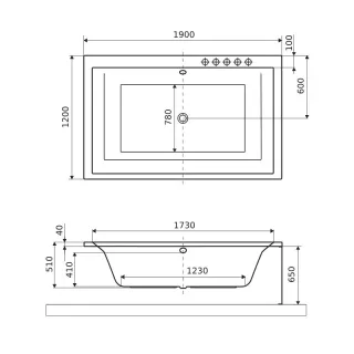 Excellent Crown Lux wanna prostokątna 190x120 cm biały połysk WAEX.CRO19WH
