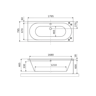 Excellent Oceana Slim wanna prostokątna 180X80 cm biały połysk WAEX.OCE18WHS