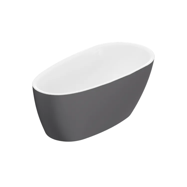 Excellent Olia 2.0 Wanna wolnostojąca 160 x 75 cm owalna, biały połysk/szary mat WAEX.OLI2.16WHGRM