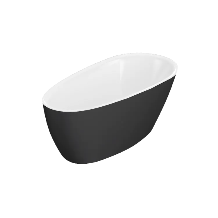 Excellent Olia 2.0 Wanna wolnostojąca 160 x 75 cm owalna, biały połysk/czarny mat WAEX.OLI2.16WHBLM