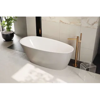 Excellent Olia 2.0 Wanna wolnostojąca 160 x 75 cm owalna, biały połysk, cappuccino mat WAEX.OLI2.16WHCAM