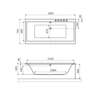 Excellent Pryzmat wanna prostokątna 160x75 cm biały połysk WAEX.PRY16WH