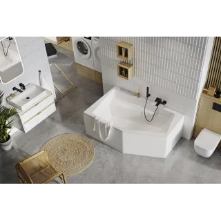 Excellent Vesper wanna narożna 160X100 cm lewa, bialy połysk WAEX.VEL16WH