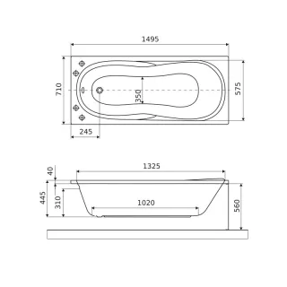Excellent Sekwana wanna prostokątna 150x70 cm biały połysk WAEX.SEK15WH