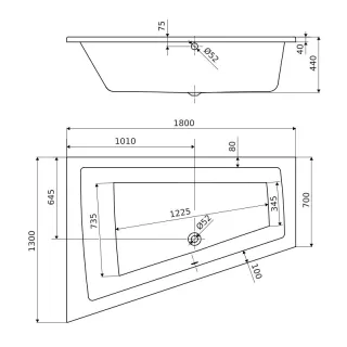 Excellent Wanna Sfera Maxi Slim narożna 180x130 cm lewa biały połysk WAEX.SML18WHS