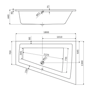 Excellent Wanna Sfera Maxi Slim narożna 180x130 cm prawa biały połysk WAEX.SMP18WHS