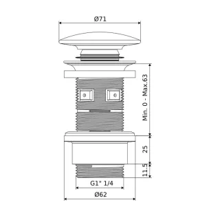 Excellent Korek klik-klak umywalkowo-bidetowy, śnieżnobiały ceramiczny ARIN.1485.02WH
