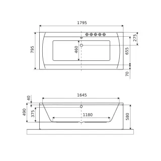 Excellent Aquaria Lux wanna prostokątna 180x80 cm, biały połysk WAEX.AQU18WH