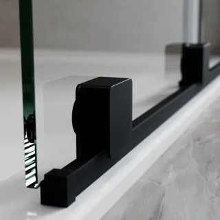Invena KABINA WALK-IN PRZESUWNA 100 CM, TRANSP 8 MM, CZARNY AK-21-101-Q