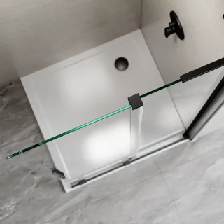 Invena KABINA WALK-IN PRZESUWNA 120 CM, TRANSP 8 MM, CZARNY AK-21-121-Q