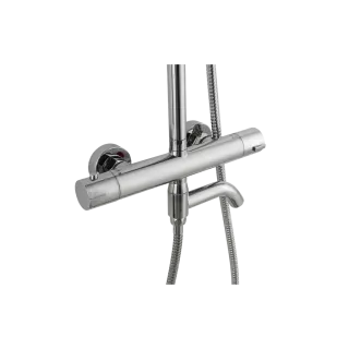 Invena DESZCZOWNIA Z BATERIĄ WANNOWO-NATRYSKOWĄ TERMOSTATYCZNĄ SALAMINA CHROM AU-11-T01-V