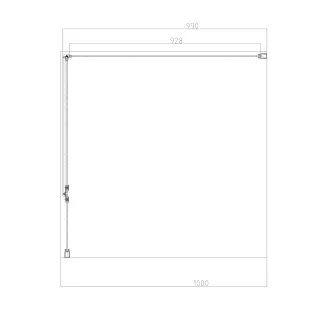 Omnires MANHATTAN element składowy: ścianka boczna, 100 cm, chrom połysk, szkło transparentne ADR10XCRTR