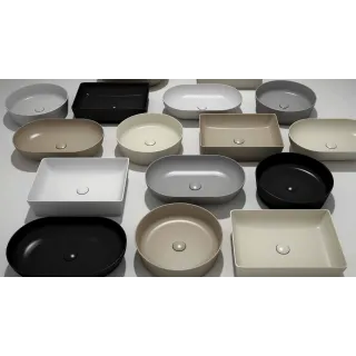 RAK Ceramics FEELING Umywalka slim nablatowa owalna 55x35 cm cappuccino mat (514) FEECT5500514K