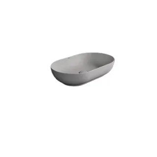 RAK Ceramics SKIN Umywalka slim nablatowa owalna 55x35 cm White Concrete - Efekt kamienia SKICT5500627K