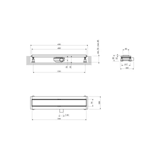 Omnires LOWFIX prysznicowy odpływ liniowy z maskownicą pełną, 60 cm, czarny półmat LOWFIX60GBL