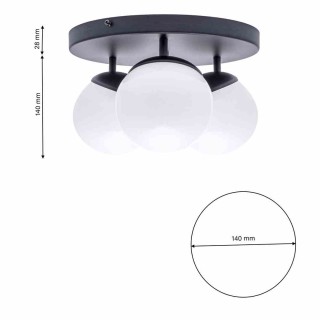 Lampa sufitowa SFERA BLACK 3xE14 MLP8858