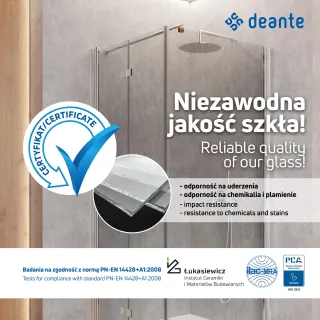 Deante Drzwi prysznicowe systemu Kerria Plus 90 cm - składane KTSXN41P