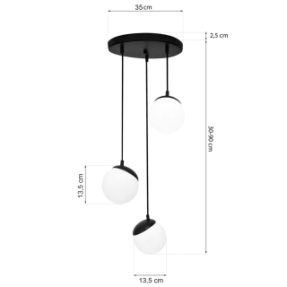 Lampa wisząca SFERA BLACK 3xE14 MLP8868