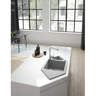Deante Zlewozmywak granitowy 1.5-komorowy z ociekaczem - Space-Saver ZQP_S653