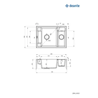 Deante Zlewozmywak granitowy magnetyczny 1.5-komorowy ZRM_T503