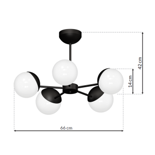 Żyrandol SFERA BLACK 5xE14 MLP8866